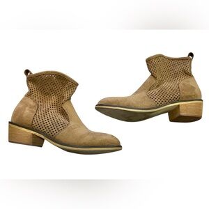 Mi.iM Breach Light Brown Suede Perforated Ankle Boots